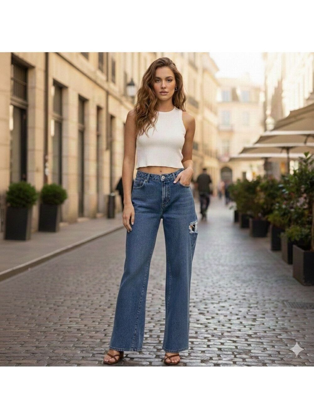 One Teaspoon Jackson Rosewood Wide Leg Jeans